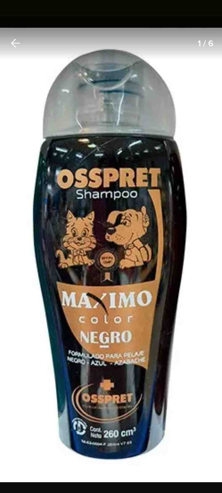 SHAMPOO OSSPRET ( COLOR NEGRO) X 250 CM